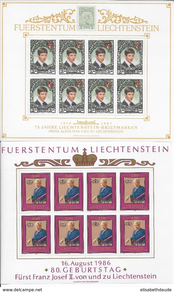 LIECHTENSTEIN - BEL ENSEMBLE De 18 FEUILLETS MARGES ILLUSTREES ** - VOIR DETAIL DESCRIPTION - COTE = 512 EUR. - Blocs & Feuillets