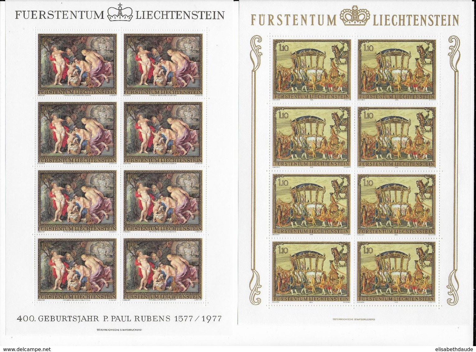 LIECHTENSTEIN - BEL ENSEMBLE De 18 FEUILLETS MARGES ILLUSTREES ** - VOIR DETAIL DESCRIPTION - COTE = 512 EUR. - Blocs & Feuillets