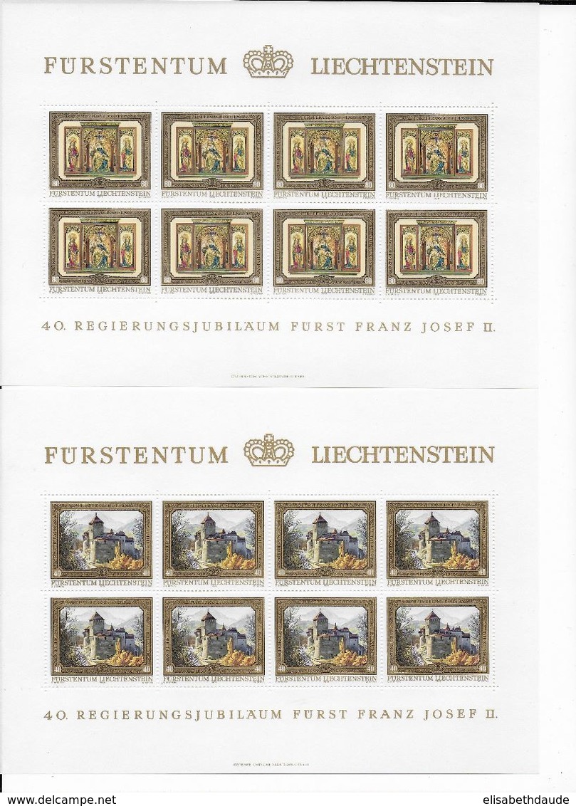 LIECHTENSTEIN - BEL ENSEMBLE de 18 FEUILLETS MARGES ILLUSTREES ** - VOIR DETAIL DESCRIPTION - COTE = 512 EUR.