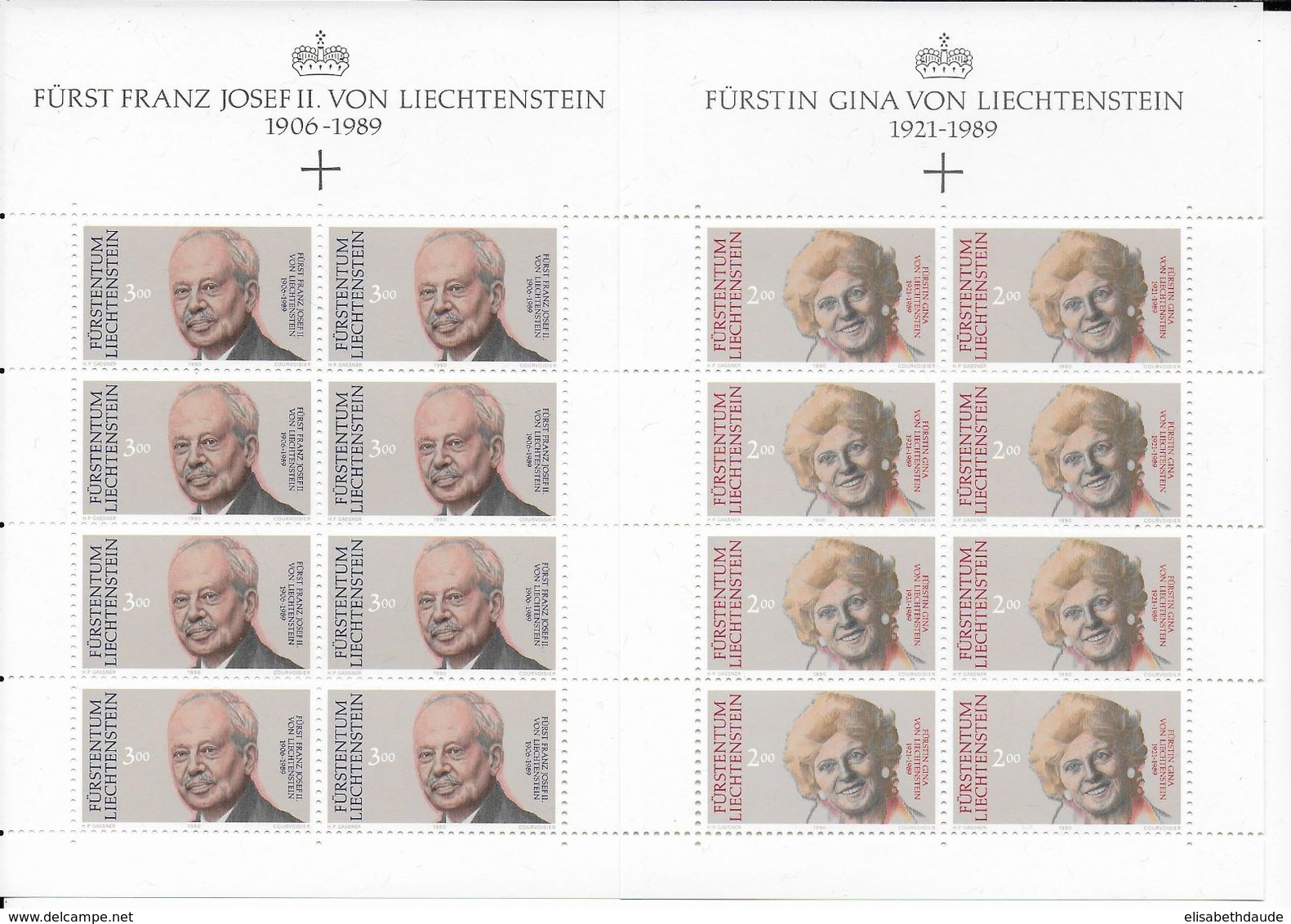 LIECHTENSTEIN - BEL ENSEMBLE de 18 FEUILLETS MARGES ILLUSTREES ** - VOIR DETAIL DESCRIPTION - COTE = 512 EUR.