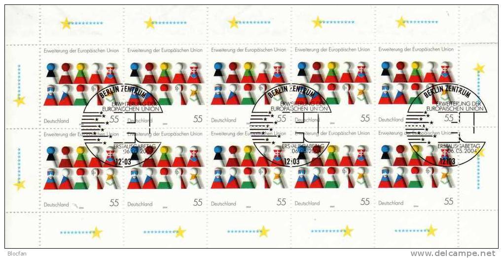 CEPT EU-Erweiterung 2004 BUND 2400 Im 10-Kleinbogen SST 10€ Flaggen Bloque Hoja Hb Bloc Ss Flag Sheetlet Bf Germany - Stamps