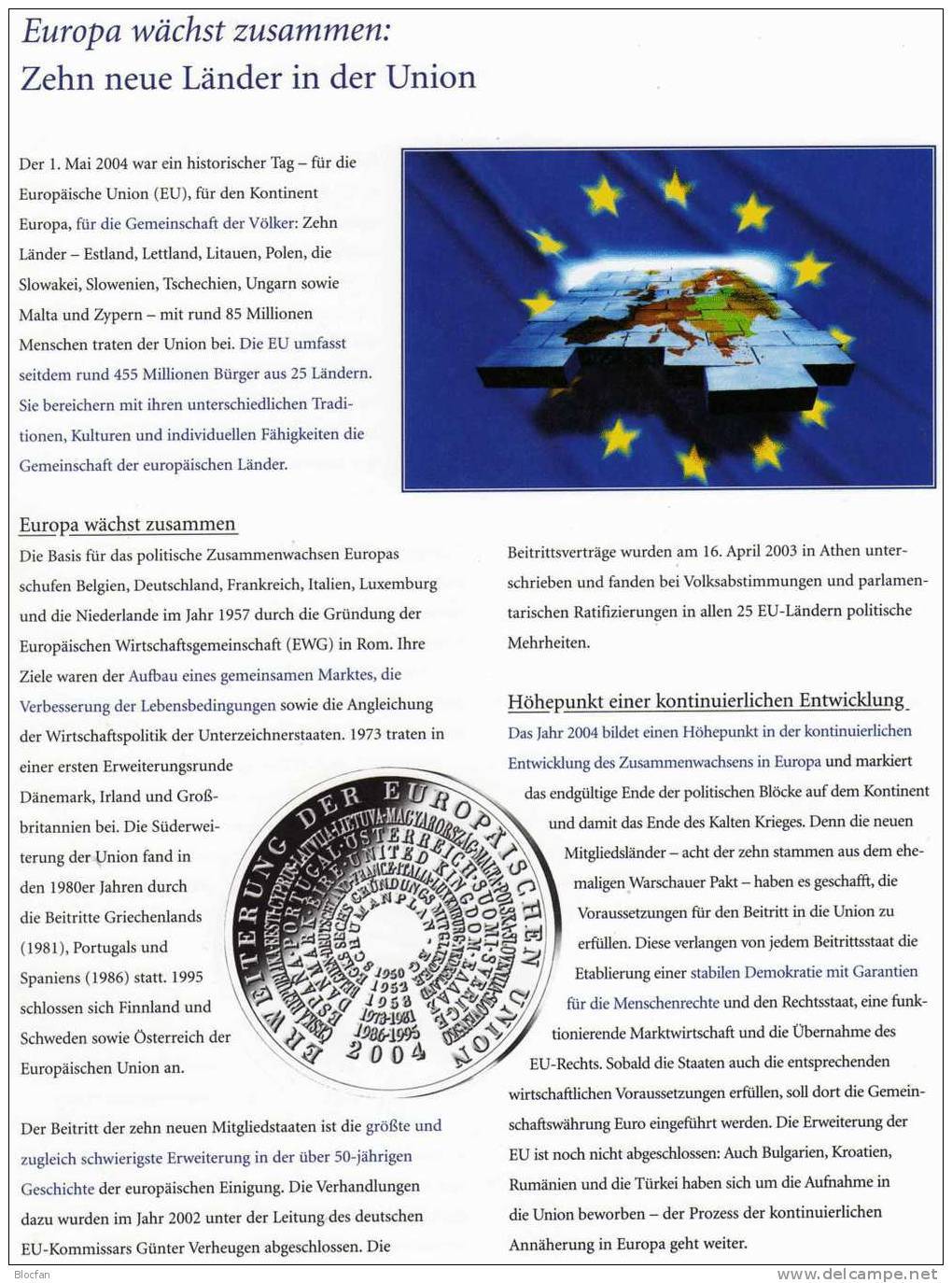 CEPT EU-Erweiterung 2004 BUND 2400 Im 10-Kleinbogen SST 10€ Flaggen Bloque Hoja Hb Bloc Ss Flag Sheetlet Bf Germany - Stamps
