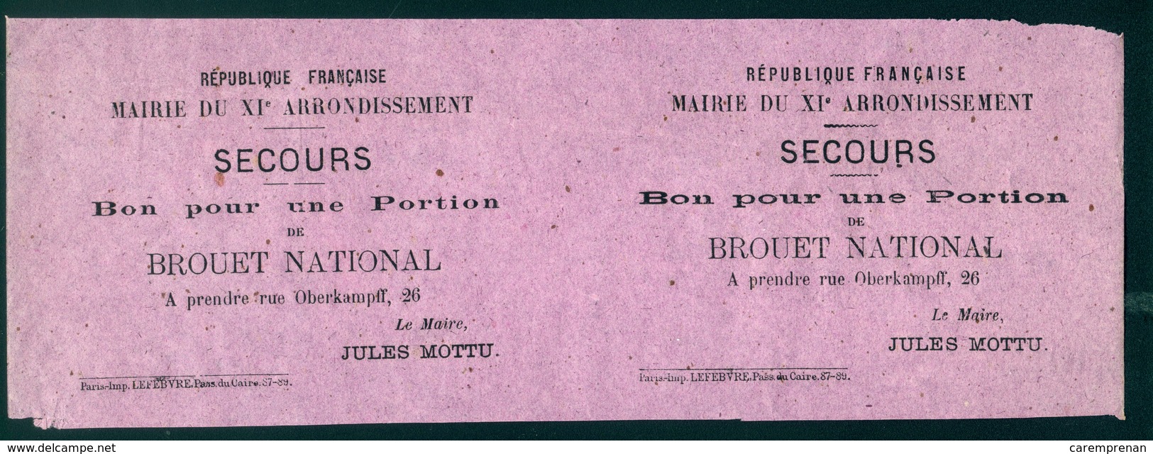 Siège De Paris 1870-1871. - Documents Historiques