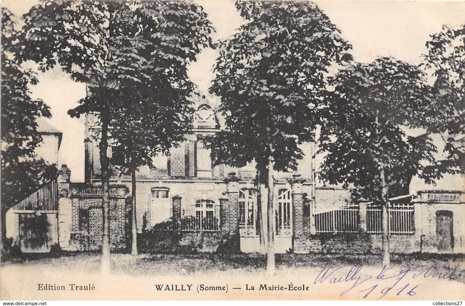 80-WAILLY- LA MAIRIE -ECOLE - Autres & Non Classés