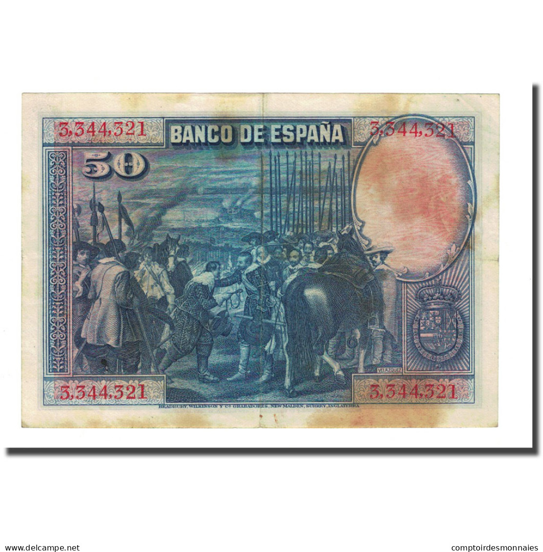 Billet, Espagne, 50 Pesetas, 1928-08-15, KM:75a, TB+ - 50 Pesetas