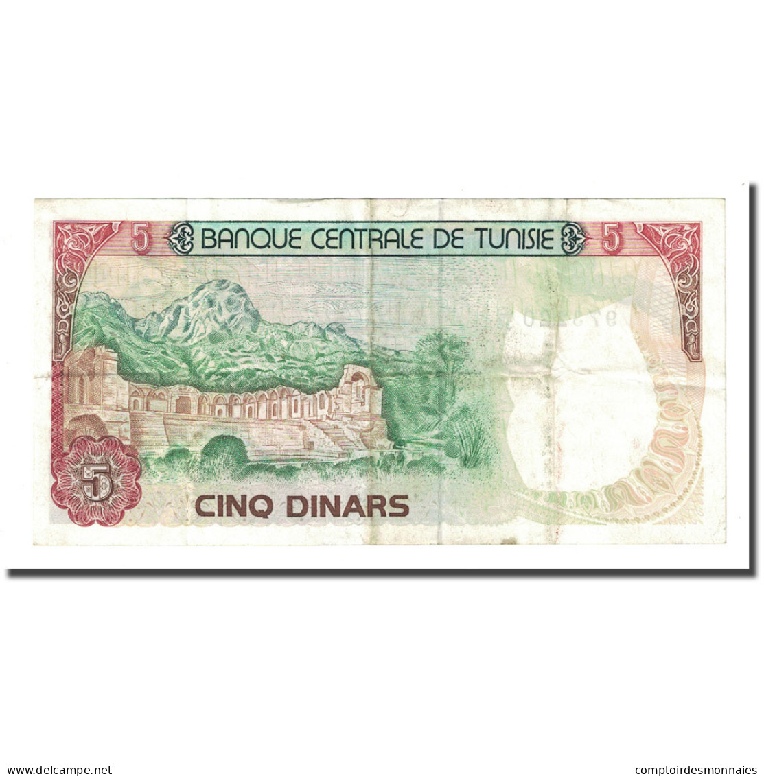 Billet, Tunisie, 5 Dinars, 1980-10-15, KM:75, TTB - Tunisia