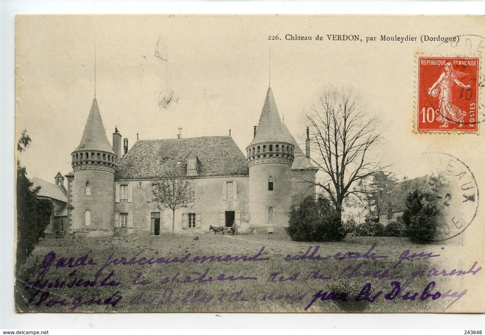 Château De Verdon Par Mouleydier - Andere & Zonder Classificatie