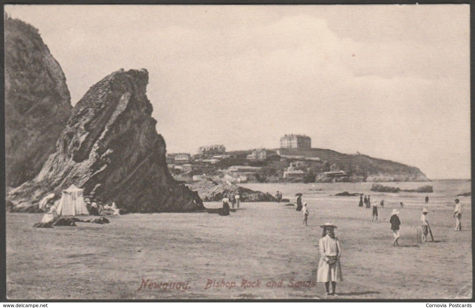 Bishop Rock And Sands, Newquay, Cornwall, 1906 - Frith's Postcard - Newquay