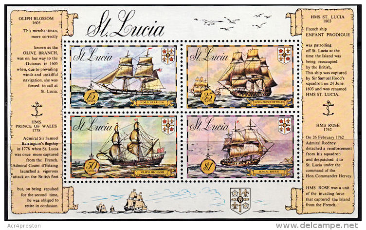 A5495 SAINT LUCIA 1973, SG  MS356  Sailing SHips,  MNH - St.Lucia (1979-...)