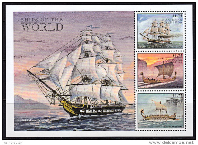 B0515  ANTIGUA &amp; BARBUDA 1998,  SG 2679-81  Ships Of The World,  MNH - Antigua And Barbuda (1981-...)