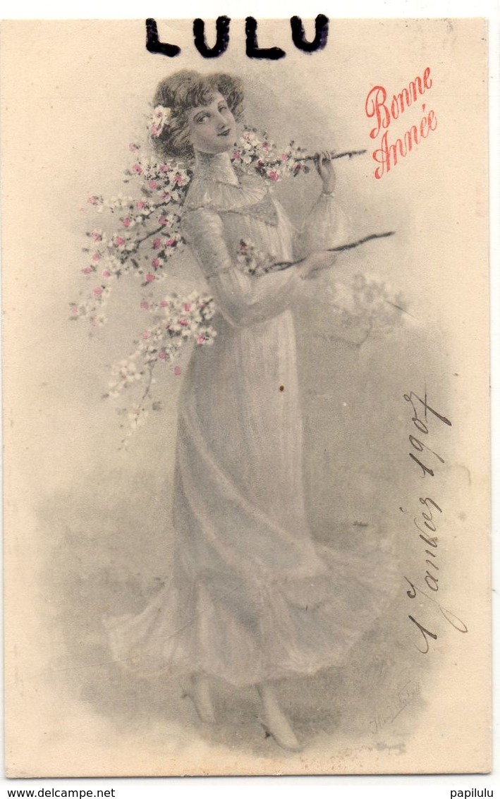 FEMMES 567 : Poésies Des Fleurs Bonne Année 1907 : édit. A S V - Femmes