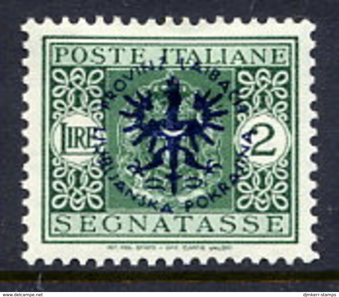 LJUBLJANA PROVINCE 1944 Postage Due 2 L. MH / *.  Michel Porto 9 - Besetzungen 1938-45