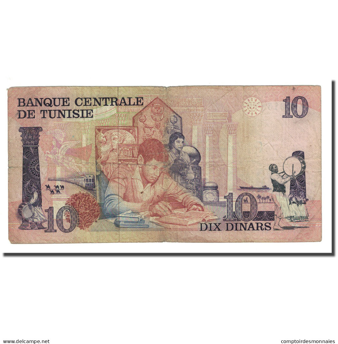 Billet, Tunisie, 10 Dinars, 1973-10-15, KM:72, TB - Tunisia