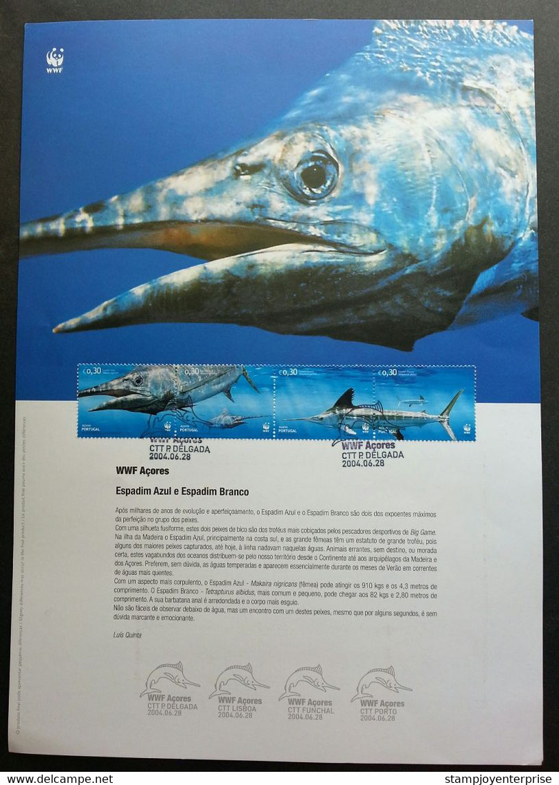 Portugal WWF Fish 2004 (stamp On Info Sheet) - Covers & Documents