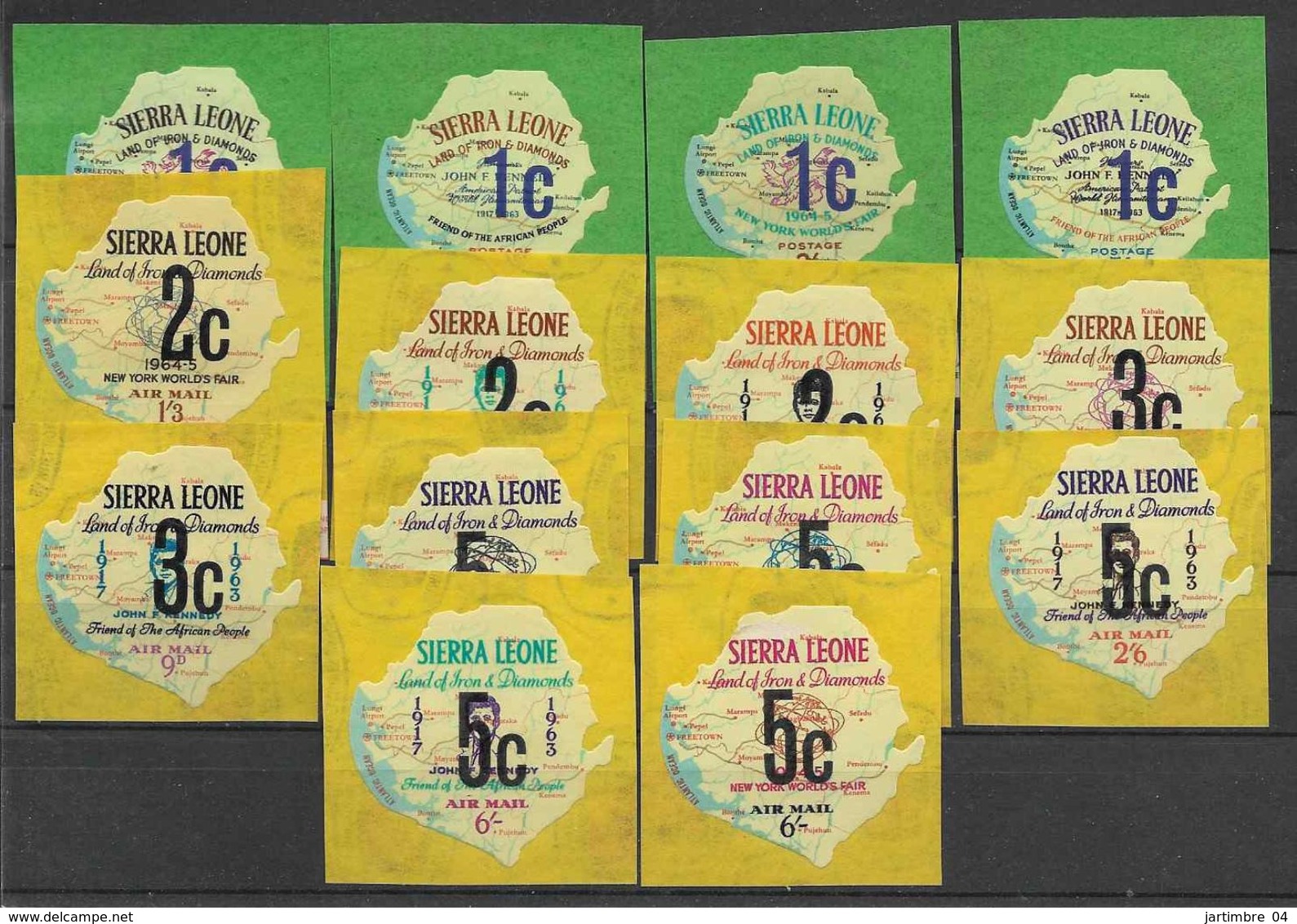 1965 SIERRA LEONE Michel 328-41 ** Kennedy, Foire De New-York, Surchargés - Sierra Leone (1961-...)