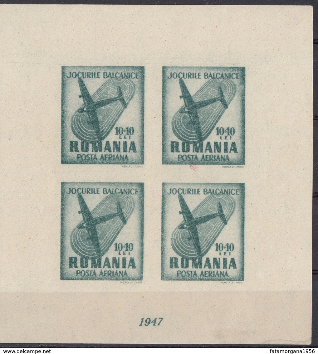 ROMANIA - 1947 - Foglietto Nuovo MNH: Yvert 37 (posta Aerea). - Blocks & Kleinbögen