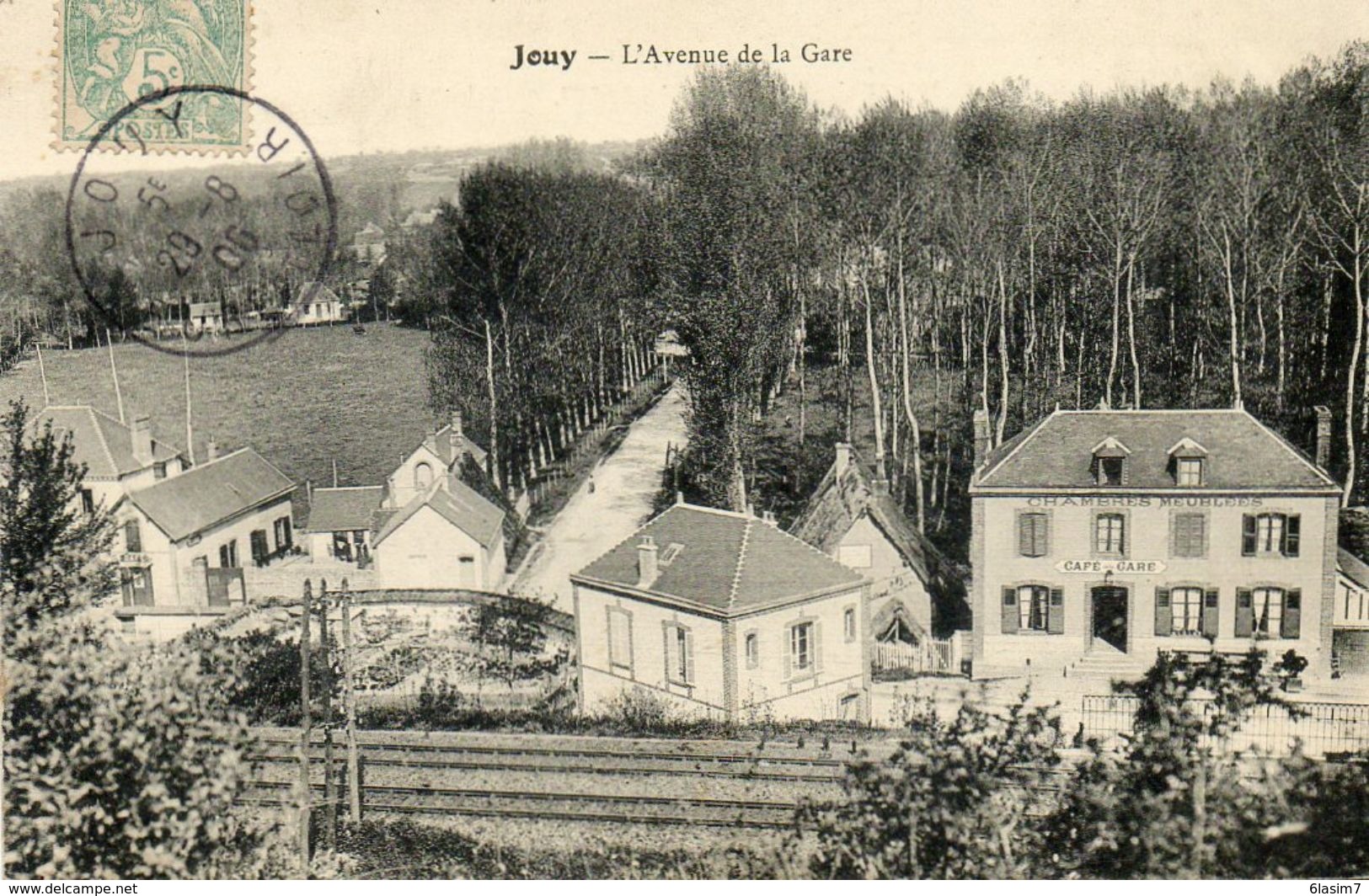 CPA - JOUY (28) - Aspect De La Gare, Des Cafés De La Gare Et De L'avenue De La Gare En 1906 - Jouy