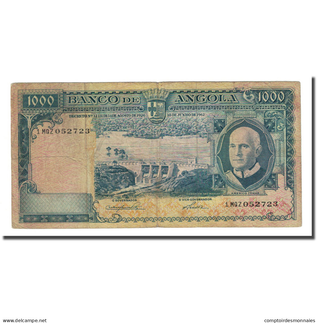 Billet, Angola, 1000 Escudos, 1962-06-10, KM:96, TTB - Angola