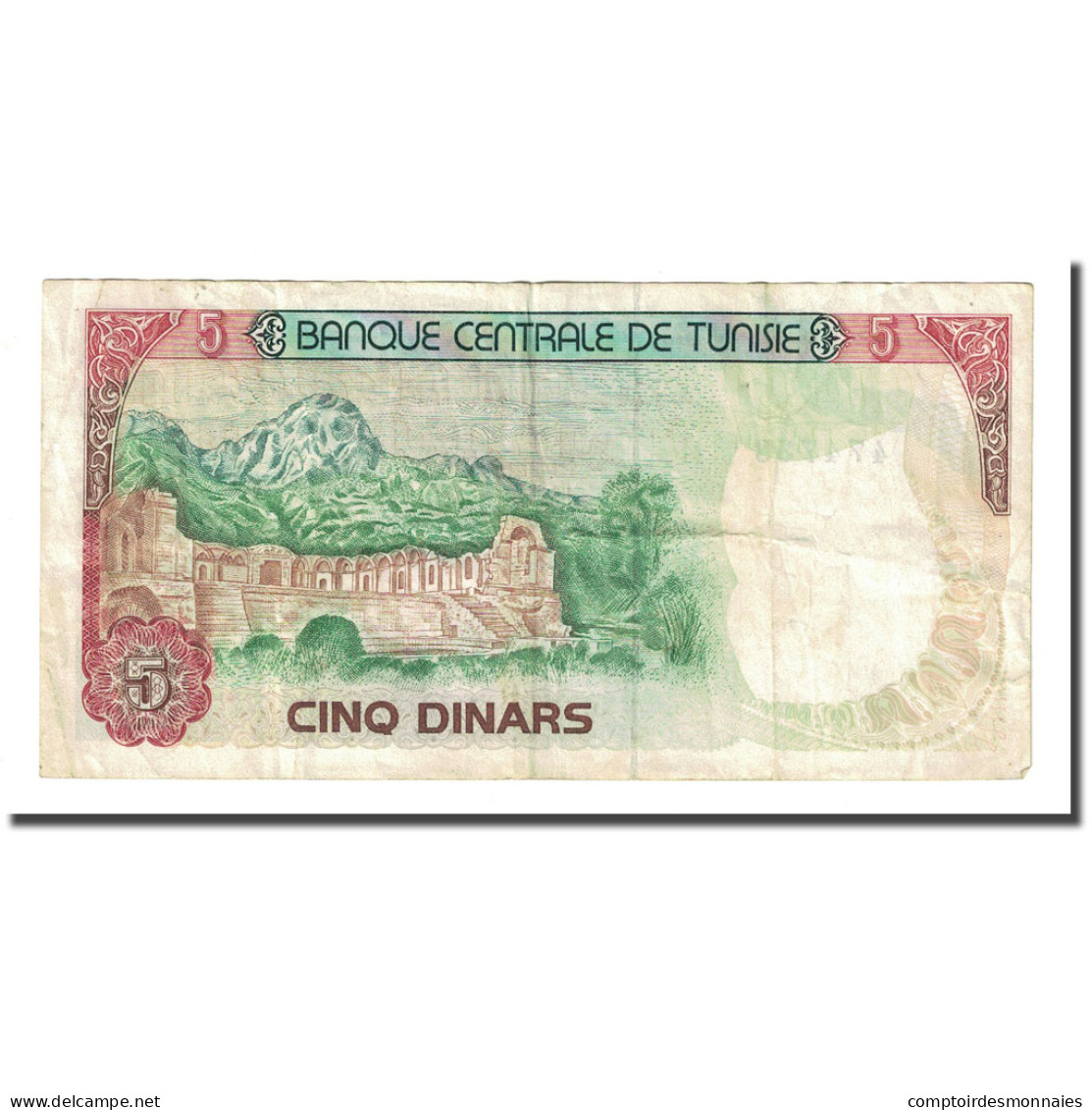 Billet, Tunisie, 5 Dinars, 1980-10-15, KM:75, TB - Tunisie