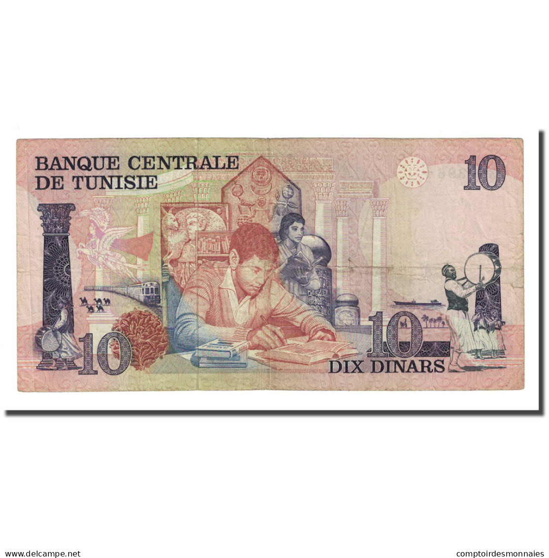 Billet, Tunisie, 10 Dinars, 1973-10-15, KM:72, TB - Tunesien