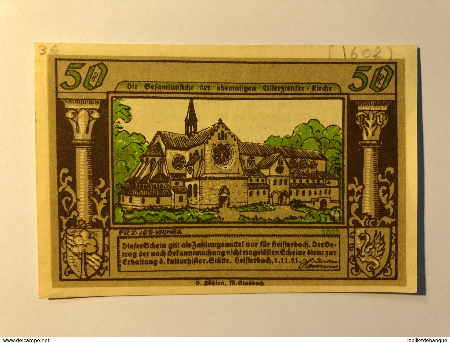 Allemagne Notgeld Heisterbach 50 Pfennig - Collections