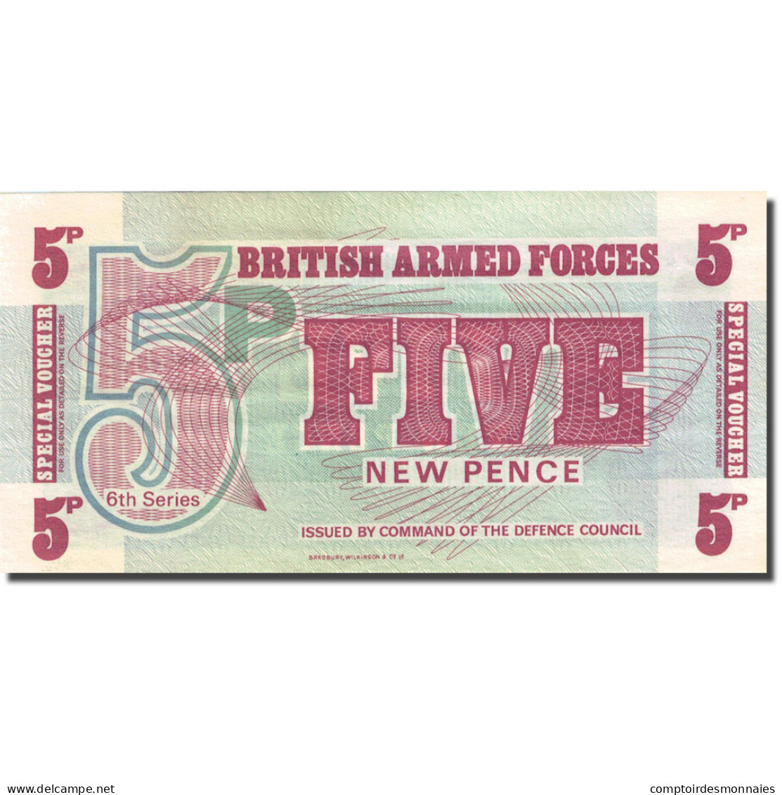 Billet, Grande-Bretagne, 5 New Pence, 1972, Undated (1972), KM:M44a, SUP - British Armed Forces & Special Vouchers