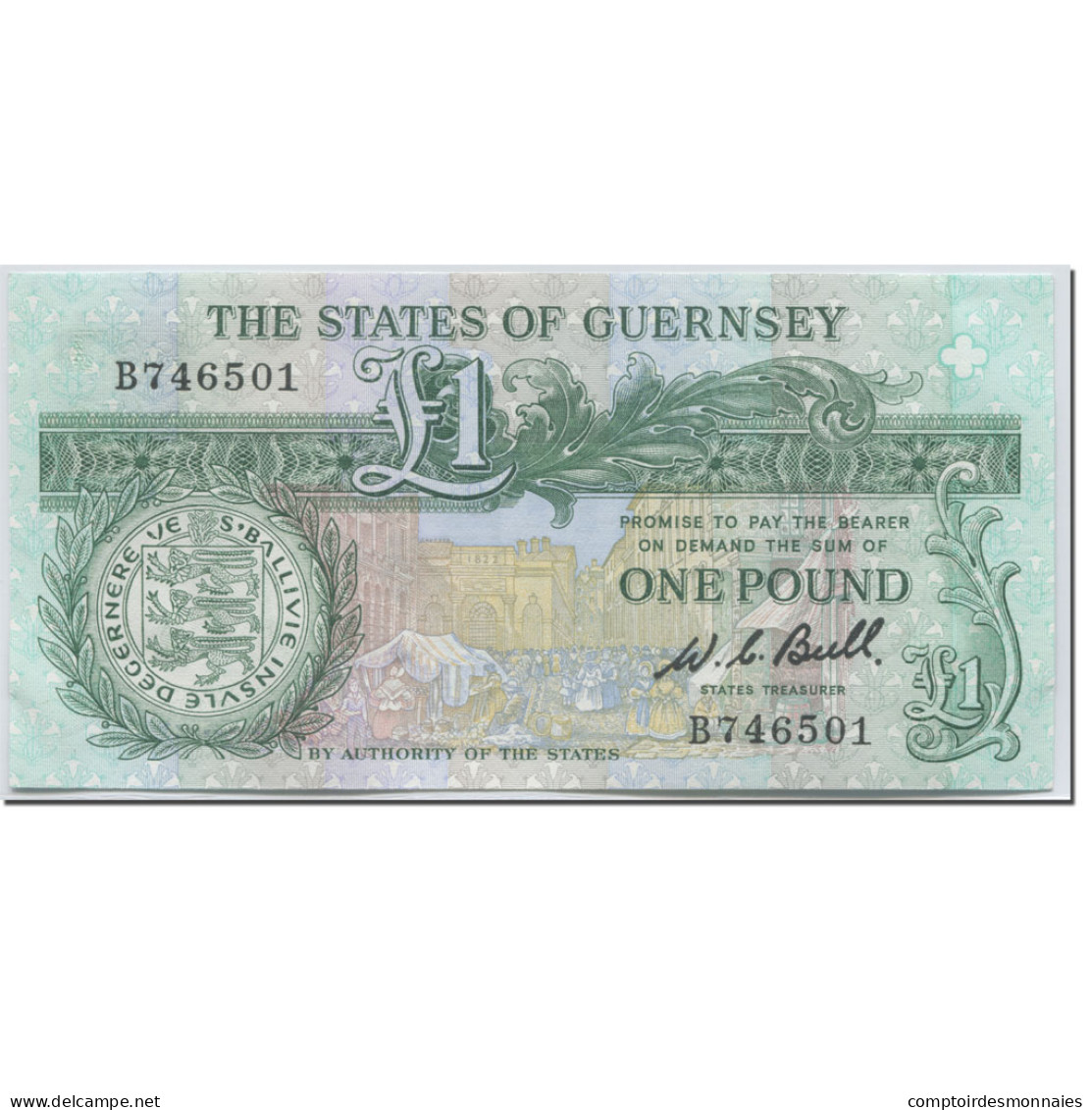 Billet, Guernsey, 1 Pound, 1980-1989, Undated (1980-1989), KM:48a, NEUF - Guernsey