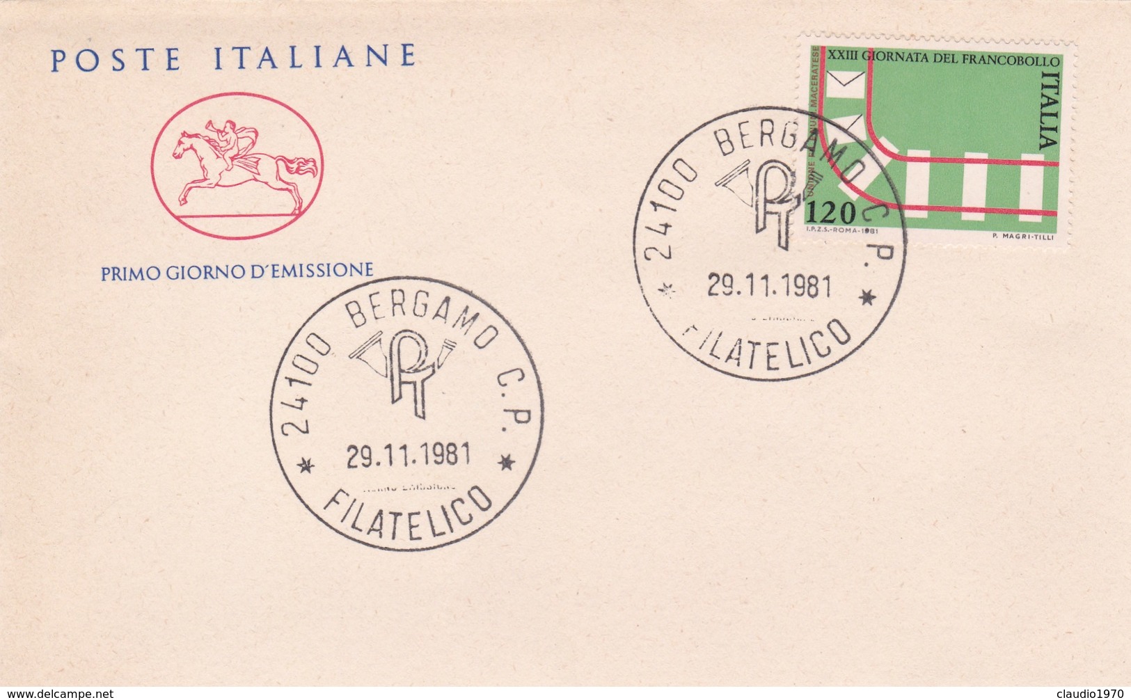 BUSTA F.D.C. -  BERGAMO C.P. FILATELICO - 1981 - FDC