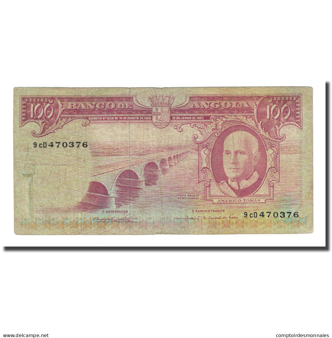 Billet, Angola, 100 Escudos, 1962-06-10, KM:94, TTB - Angola