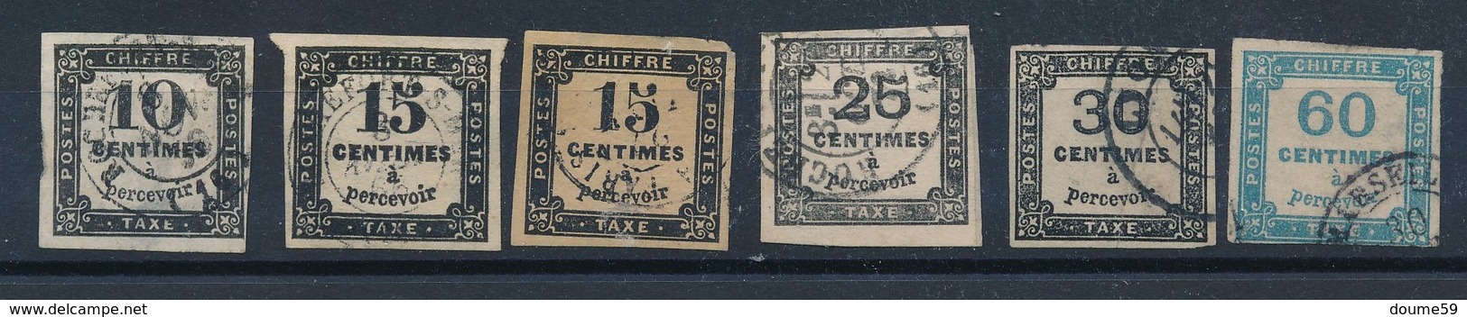 CB-157: FRANCE: Lot Avec Taxes  Obl N° 2-3(2)-5-6-9 Obl 2ème Choix - 1859-1959 Oblitérés