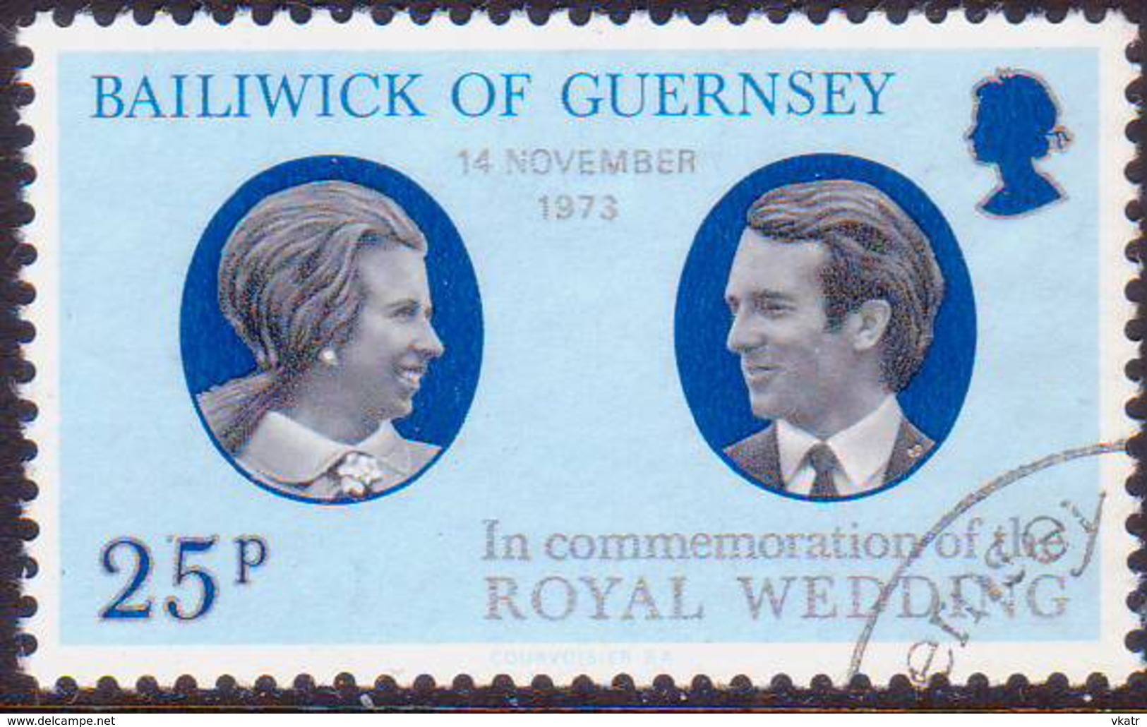 GUERNSEY 1973 SG 93 25p Used Royal Wedding - Guernsey