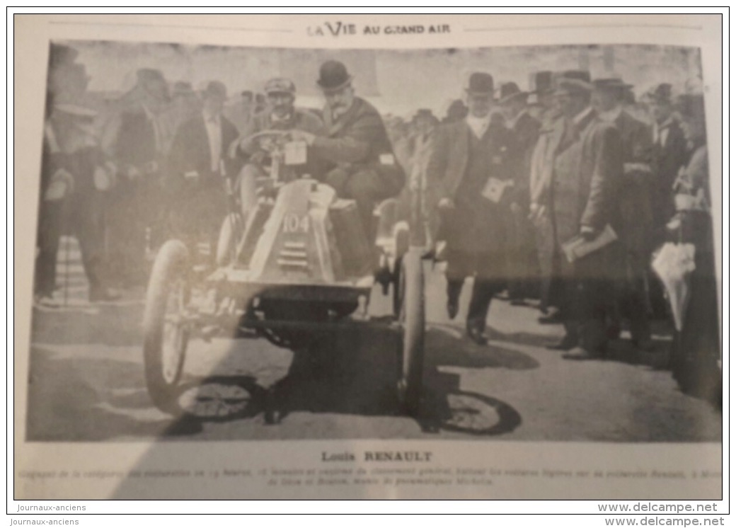 1901 COURSE AUTOMOBILE PARIS BERLIN - AIX LA CHAPELLE - FOURNIER - FARMAN - RENAULT - DEBACKER