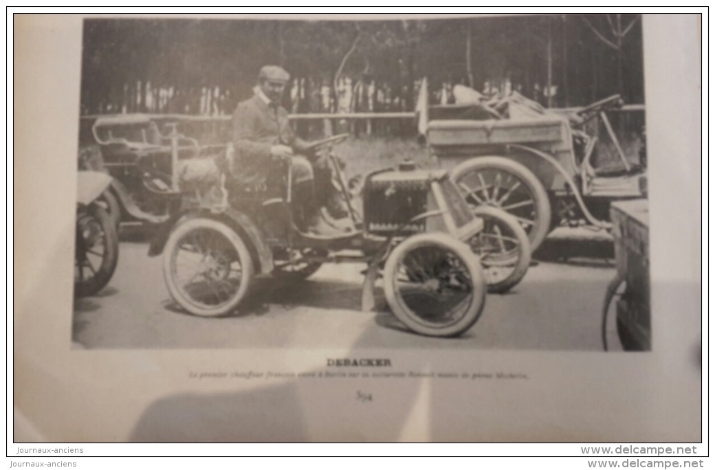 1901 COURSE AUTOMOBILE PARIS BERLIN - AIX LA CHAPELLE - FOURNIER - FARMAN - RENAULT - DEBACKER