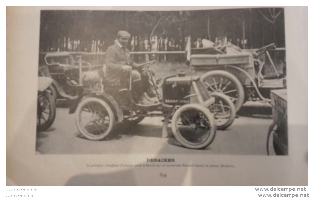 1901 COURSE AUTOMOBILE PARIS BERLIN - AIX LA CHAPELLE - FOURNIER - FARMAN - RENAULT - DEBACKER