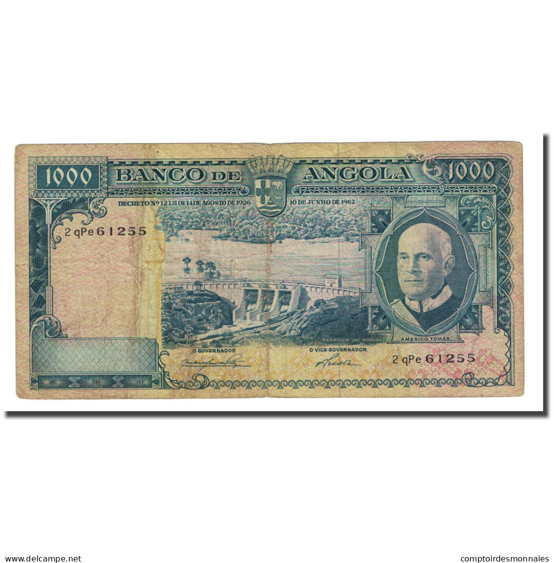 Billet, Angola, 1000 Escudos, 1962-06-10, KM:96, TB - Angola