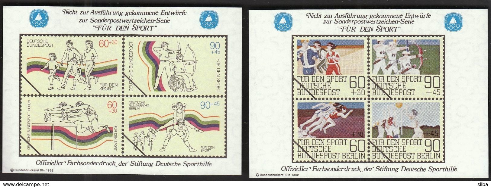 Germany 1982 / Archery, Athletics, Volleyball / For Sport / Sporthilfe / Farbsonderdruck, Color Proof - Archery