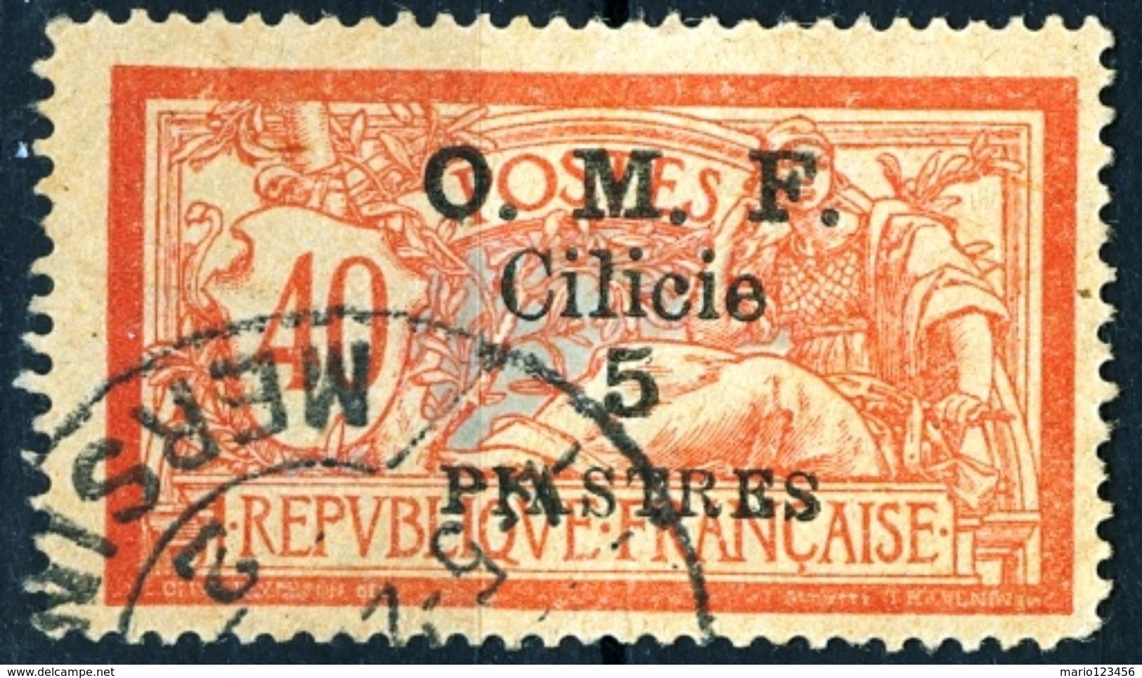 CILICIA, COLONIA FRANCESE, FRENCH COLONY, 1920, TIPO MERSON, FRANCOBOLLI USATI Michel 76    Scott 106 - Usados