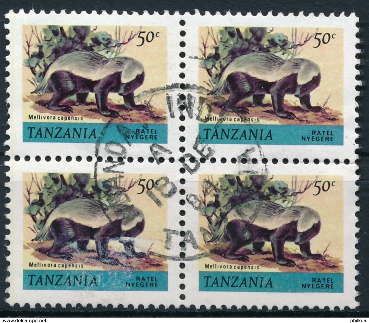 Tansania - Michel 164A II - Honigdachs - Bildhöhe 16mm - Tanzania (1964-...)