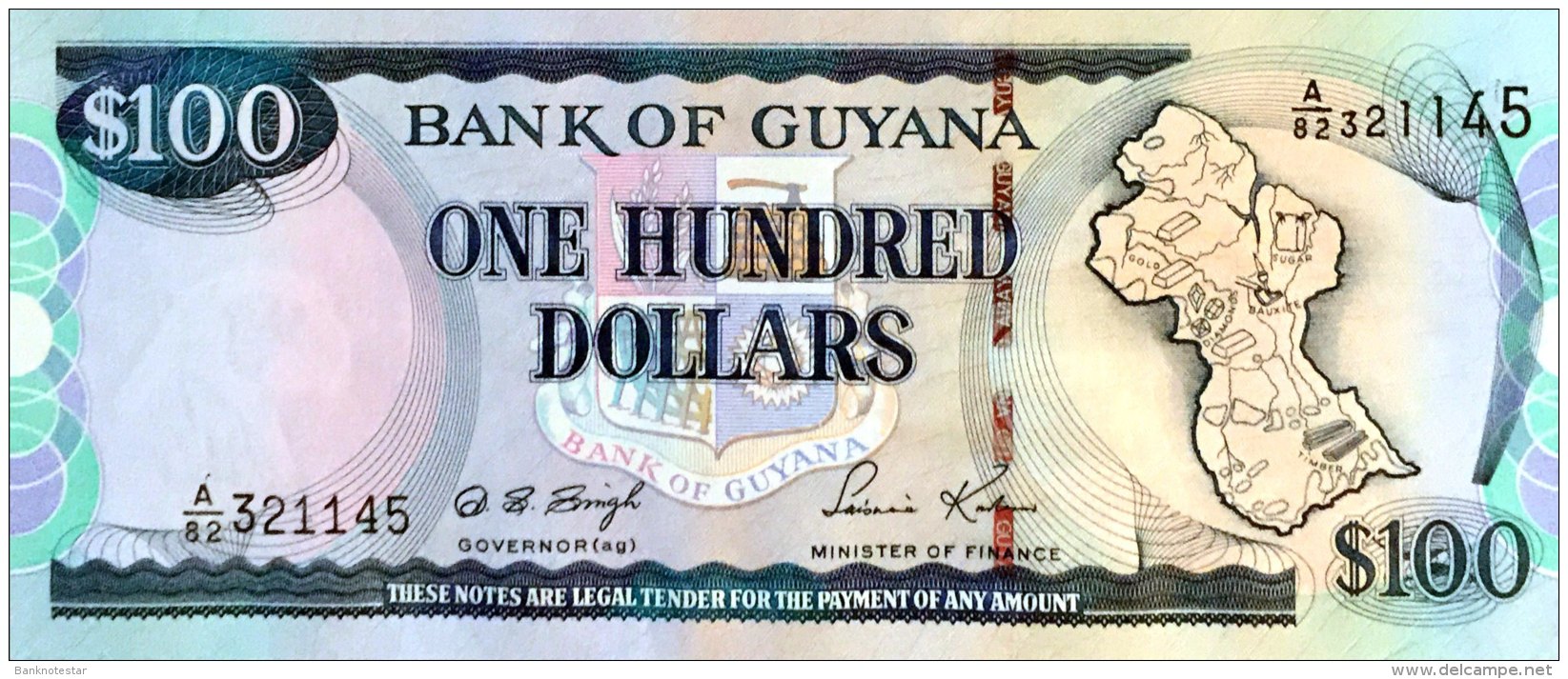 Guyana 100 Dollars, P-31 (1999) - UNC - Guyana