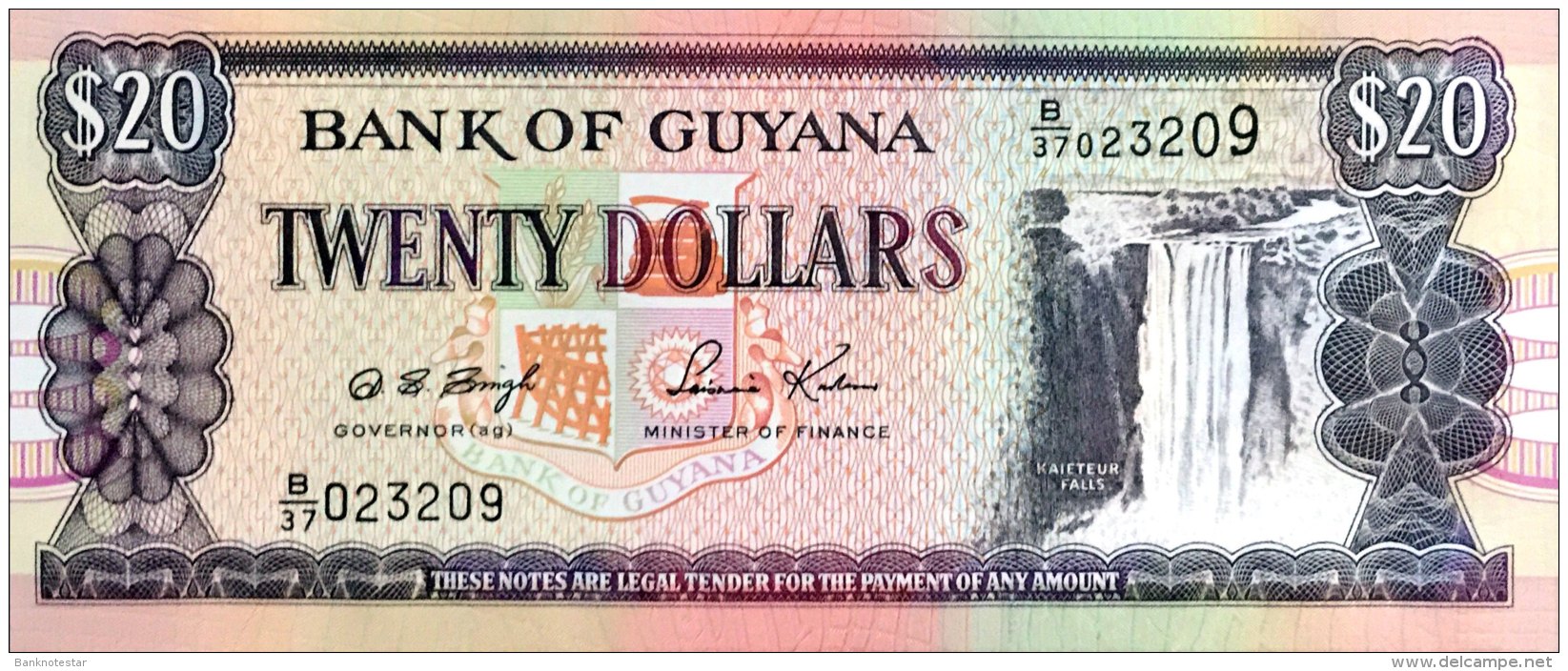 Guyana 20 Dollars, P-30b (ND) - UNC - Guyana