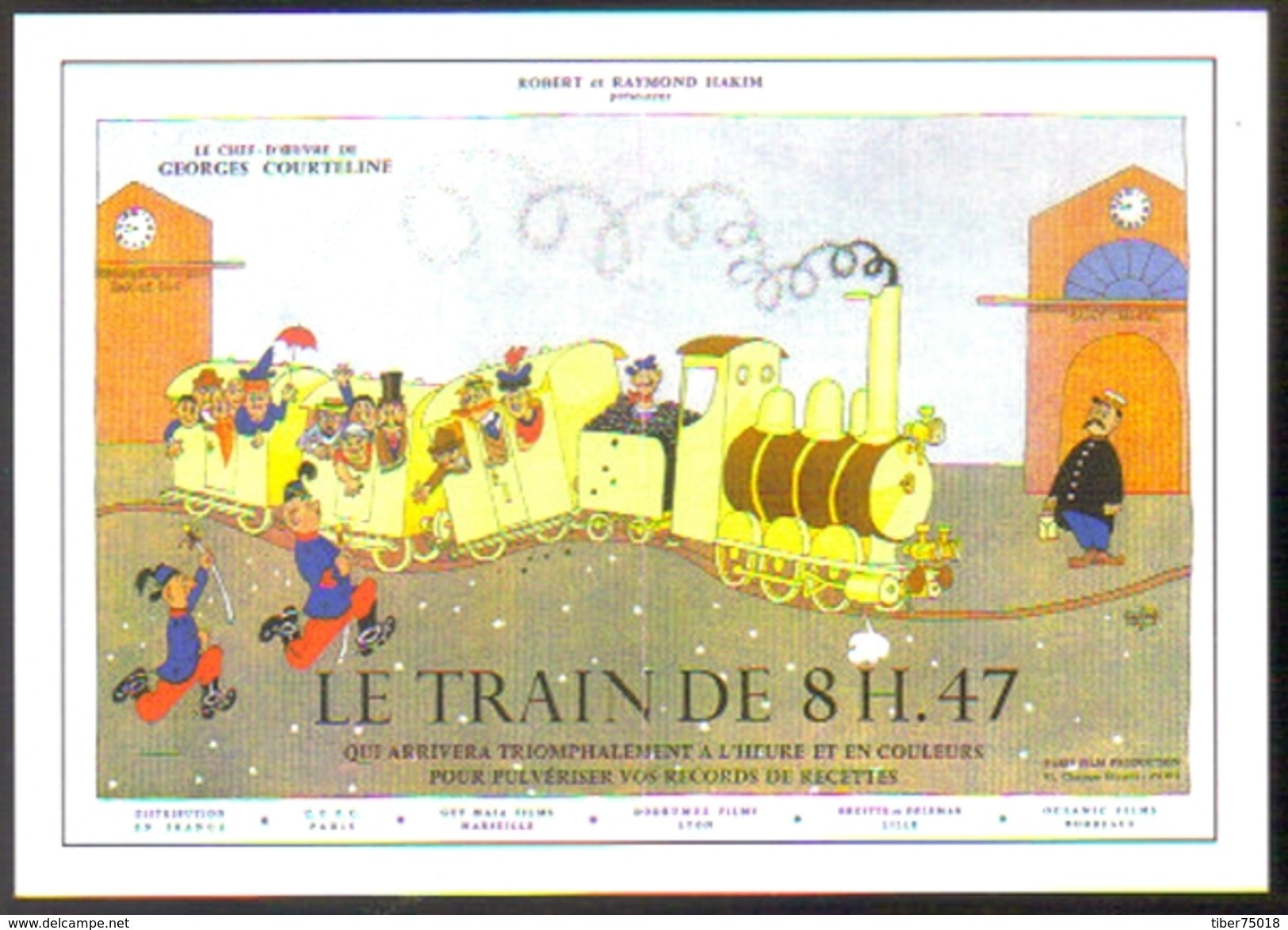 Carte Postale : Illustration Dubout (cinéma Affiche Film) Le Train De 8H.47 - Dubout