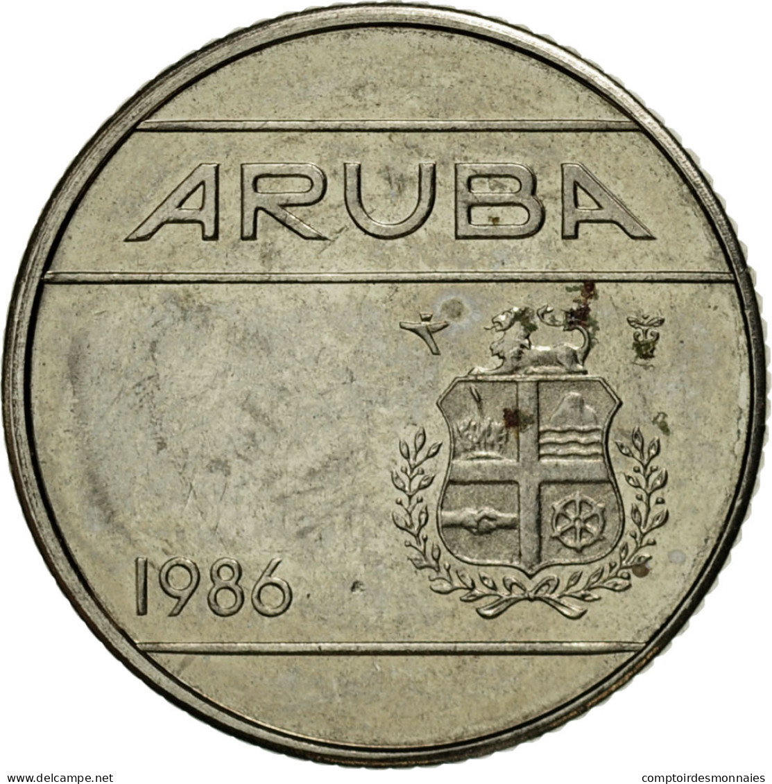 Monnaie, Aruba, Beatrix, 10 Cents, 1986, Utrecht, TTB, Nickel Bonded Steel, KM:2 - Antilles Neérlandaises