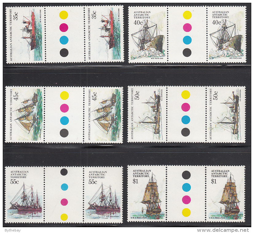 Australian Antarctic Territory 1974-81 MNH Scott #L37-#L52 Ships Set Of 16 Gutter Pairs - Neufs