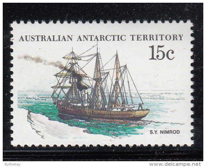 Australian Antarctic Territory 1974-81 MNH Scott #L42 15c S.Y. Nimrod, Stern View - Ships - Neufs