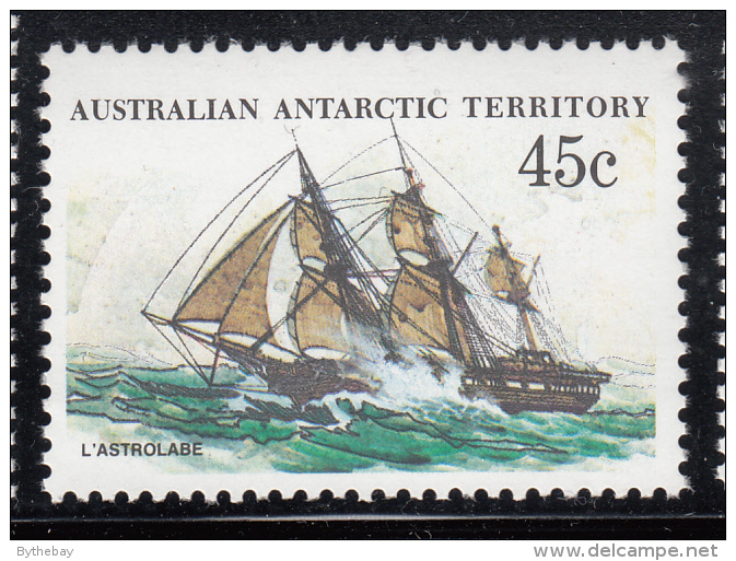 Australian Antarctic Territory 1974-81 MNH Scott #L49 45c L'Astrolabe - Ships - Unused Stamps