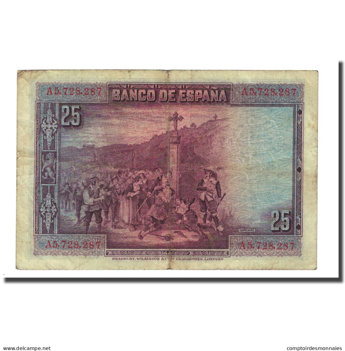 Billet, Espagne, 25 Pesetas, 1928-08-15, KM:74a, TB - 1-2-5-25 Pesetas