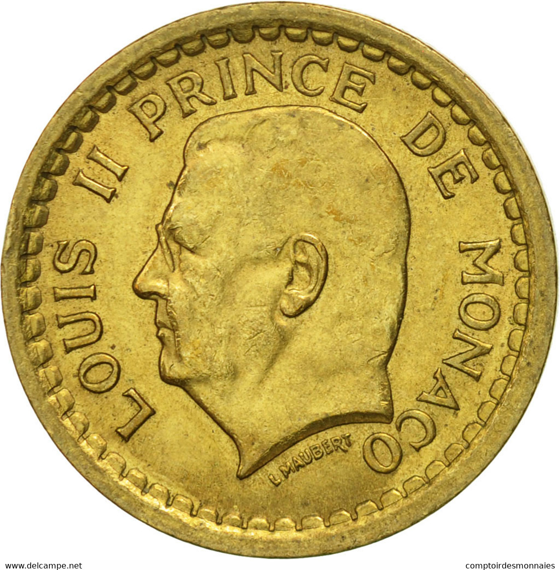 Monnaie, Monaco, Louis II, Franc, Undated (1943), Poissy, TTB, Cupro-Aluminium - 1922-1949 Louis II