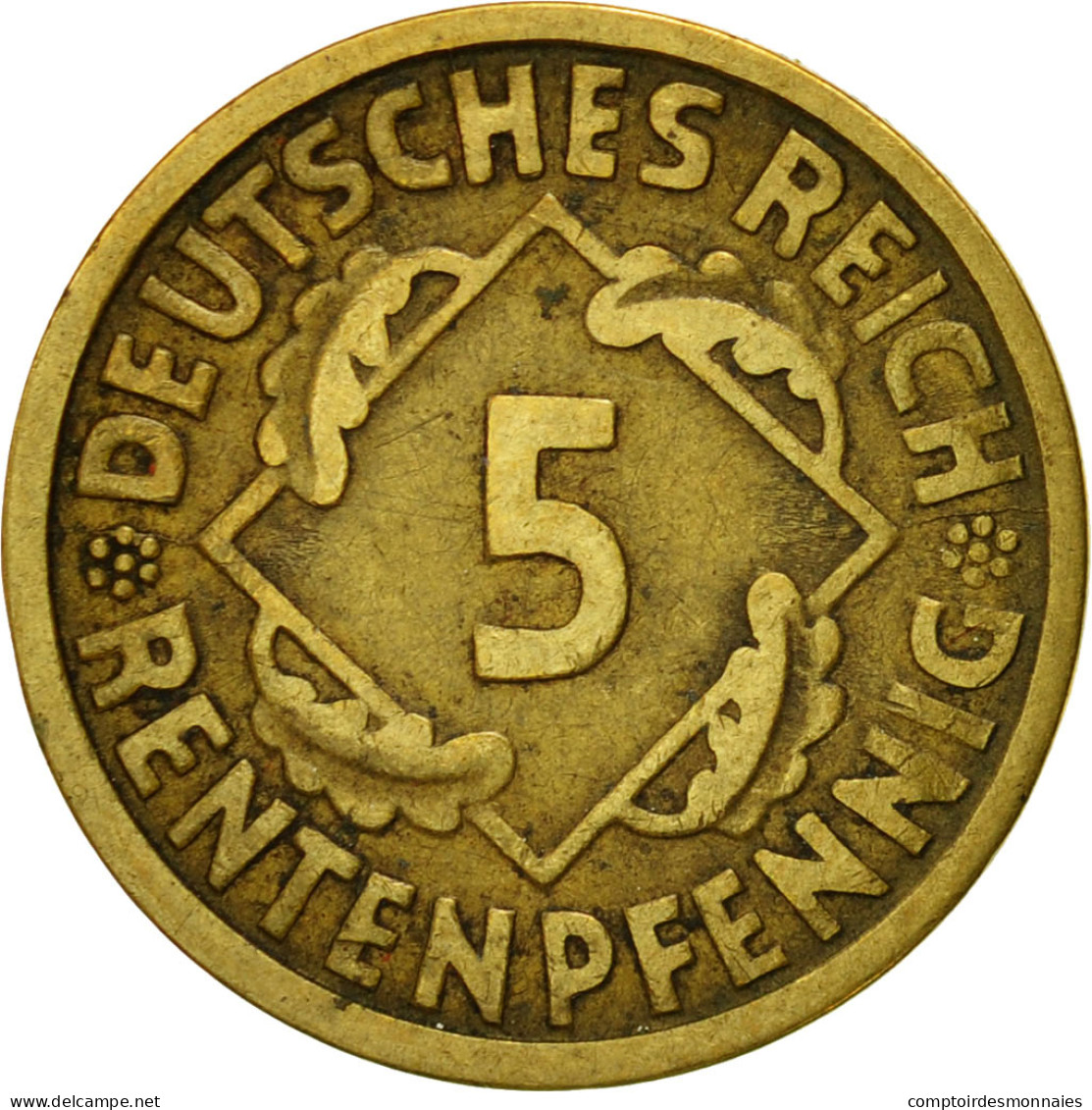 Monnaie, Allemagne, République De Weimar, 5 Rentenpfennig, 1924, Hambourg, TTB - 5 Rentenpfennig & 5 Reichspfennig