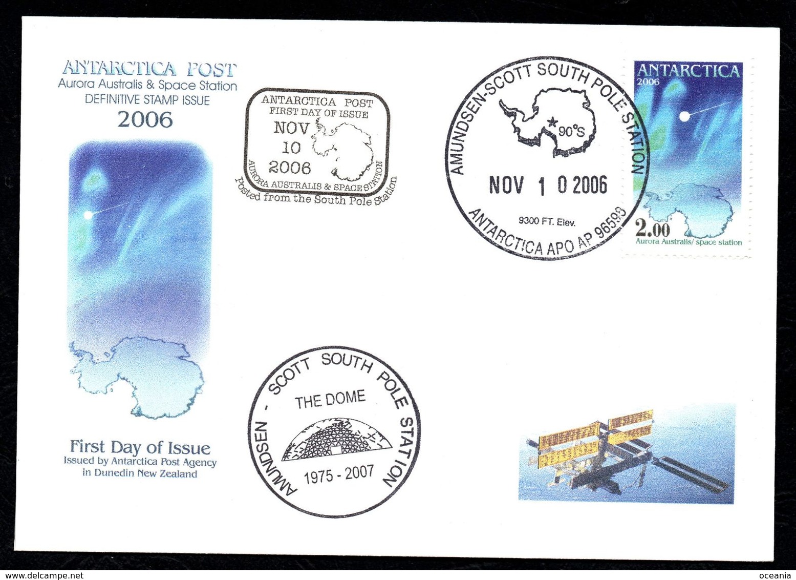 Antarctica Post 2006 FDC Aurora And Space Station. - Other & Unclassified