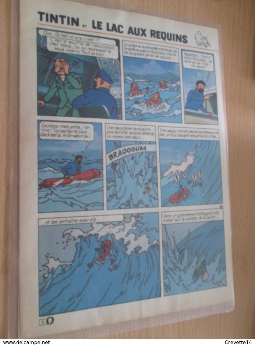 CLI718 :  RECIT COMPLET Tiré De Revue TINTIN DES ANNEES 60/70 : 9 Pages TINTIN ET LE LAC AUX REQUINS - Tintin